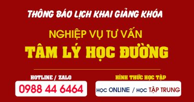 Lịch Khai giảng lớp Nghiệp vụ Tư vấn Tâm lý học đường